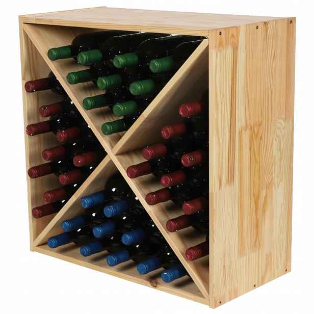Stojan na víno skříňka na lahve regál typu X 60x60x30 cm Pevný Prostorný