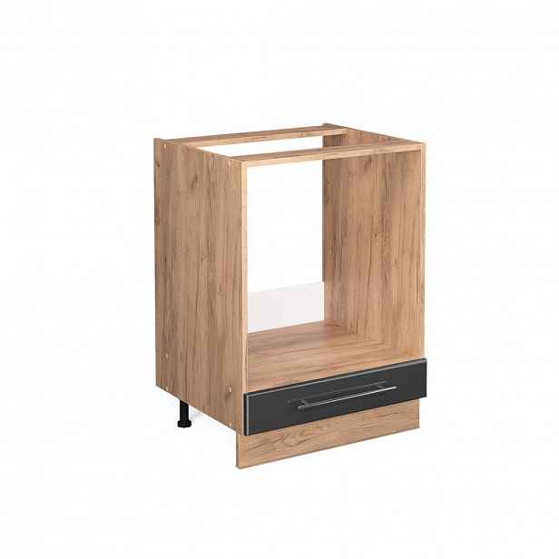 Vicco SKŘÍŇKA NA VESTAVĚNOU TROUBU Fame-Line Antracitový vysoký lesk 60 cm bez pracovní desky