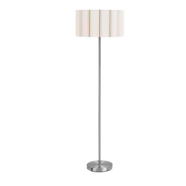 Béžová/ve stříbrné barvě lněná stojací lampa (výška 150 cm) Wattom – House Nordic
