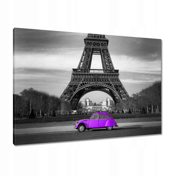 Obrazy 100x70 Fialová Citroen Věž