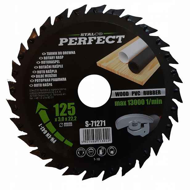Pilový kotouč pro úhlovou brusku 125 x 3.0 mm Stalco