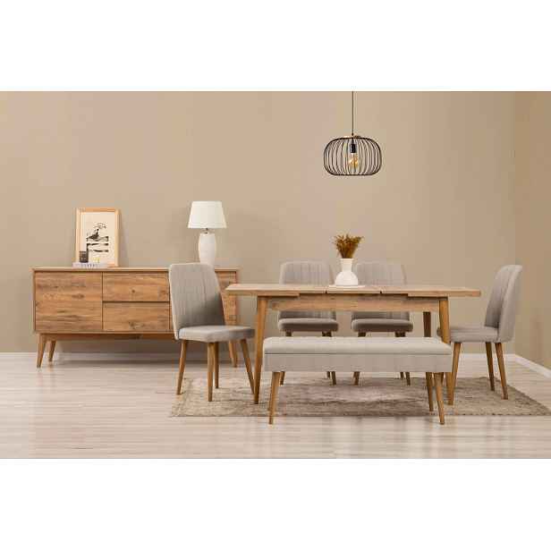 Set s rozkládacím stolem, židlemi a konzolou (7 kusů) Vina 03 1005 - Atlantic Pine, Cream