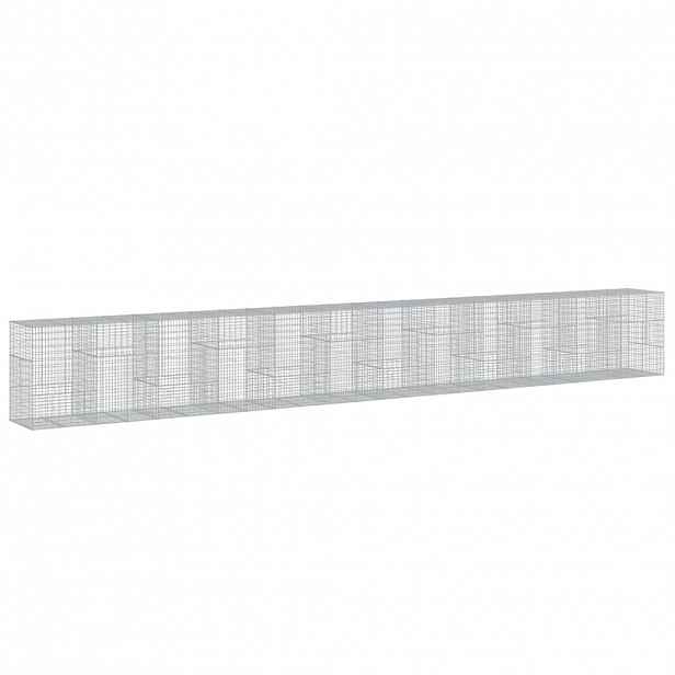 vidaXL Gabionový koš s víkem 1 200 x 100 x 150 cm pozinkované železo