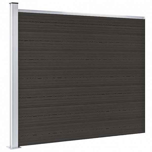 vidaXL Plotový dílec WPC 175 x 146 cm černý