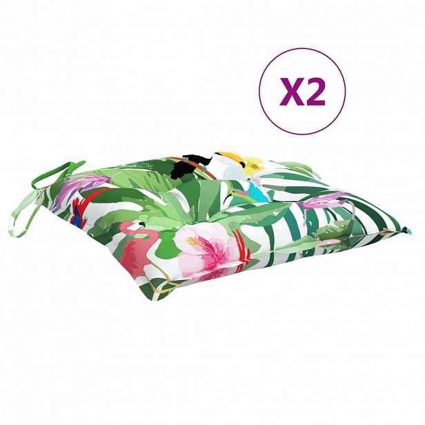 vidaXL Podušky na židli 2 ks vícebarevné 40 x 40 x 7 cm textil
