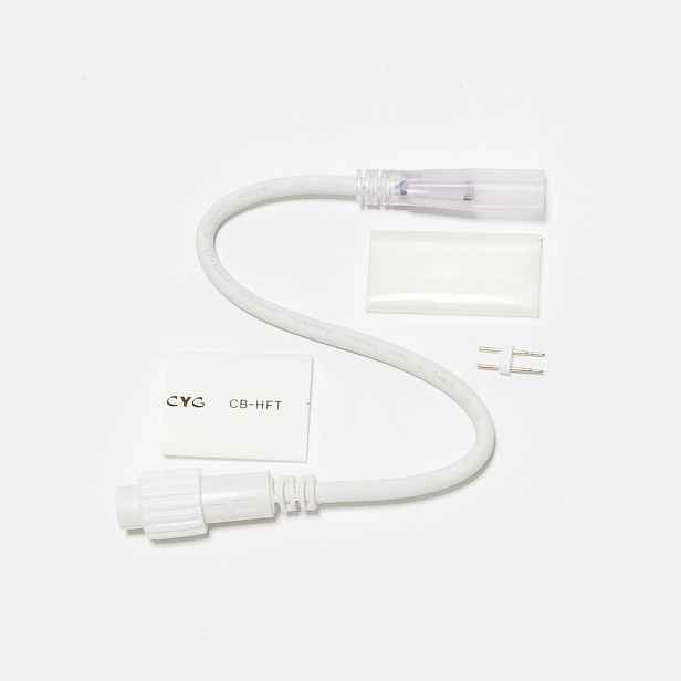 Prodlužovací kabel pro dvoustranný LED Neon, IP67, 230V, 25 cm, bílý, samčí