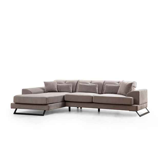 Hanah Home Rohová sedací souprava Frido 308 cm světle šedá levá