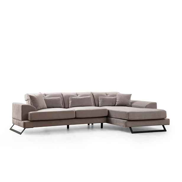 Hanah Home Rohová sedací souprava Frido 308 cm světle šedá pravá