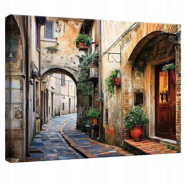 Obraz 100x75 Italská ulice staré město dlážděné oblouky architektura
