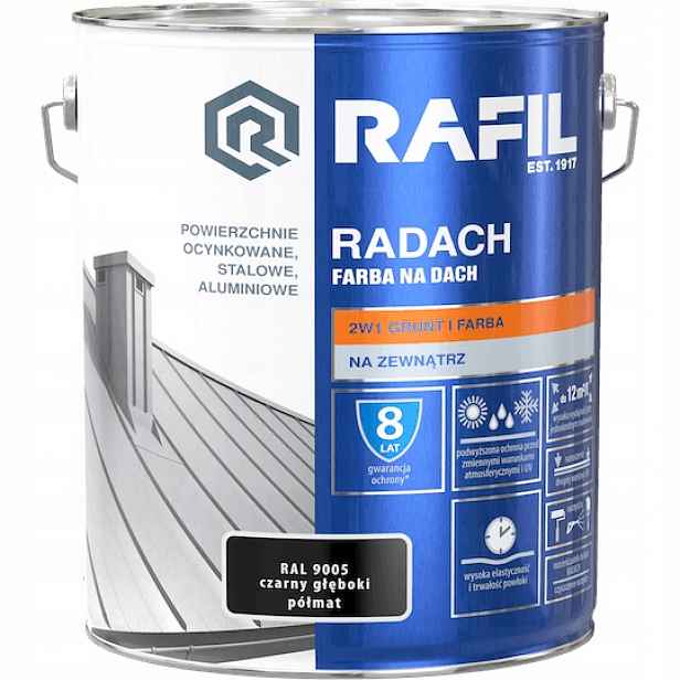 Rafil Radach Barva Na Střechu Černá Hluboká Ral 9005 10L Polomatná