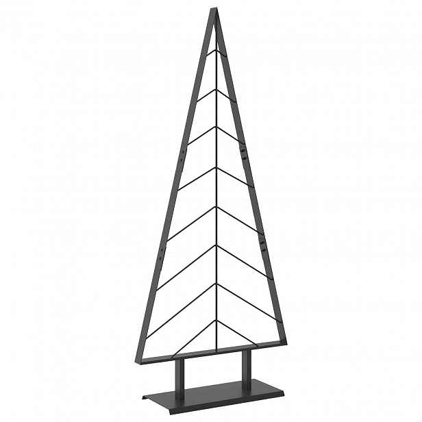 vidaXL Kovový vánoční stromek se stojanem KUOPIO 150 cm Ocel Černá