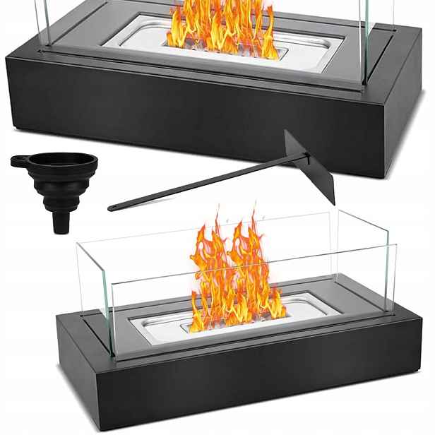 Volně Stojící Biokrb Na Stůl Dům Terasa Bioethanol Černý