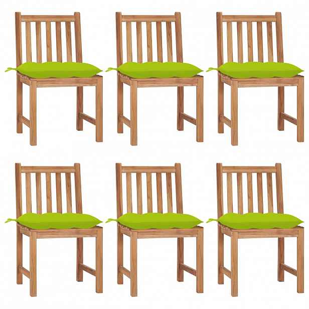 vidaXL Zahradní židle 6 ks s poduškami masivní teak
