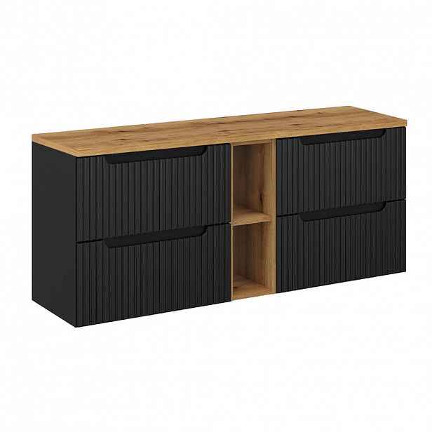 Petits-meubles SKŘÍŇKA POD UMYVADLO 140.4cm Riva Černá a dřevěná