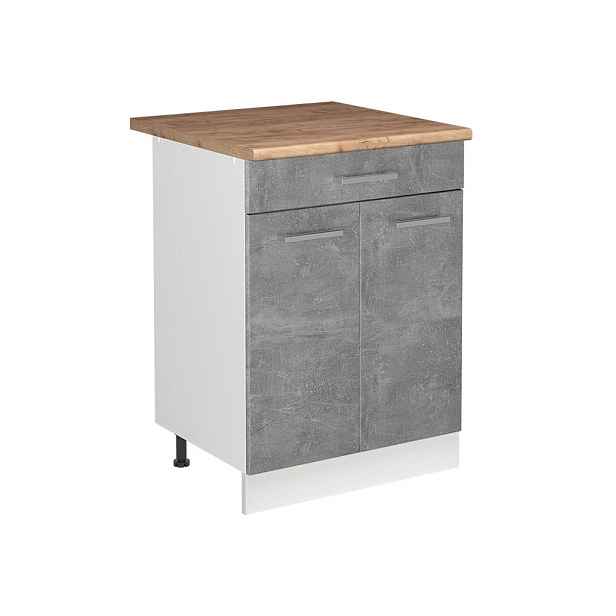 Vicco SKŘÍŇKA POD DŘEZ R-Line, Beton/Bílá, 60 cm pracovní deska Zlatý mocný dub