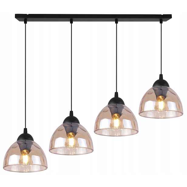 Závěsná Stropní Lampa Lustr Misa Skleněné Medové Stínidlo Do Obývacího Pokoje Pl