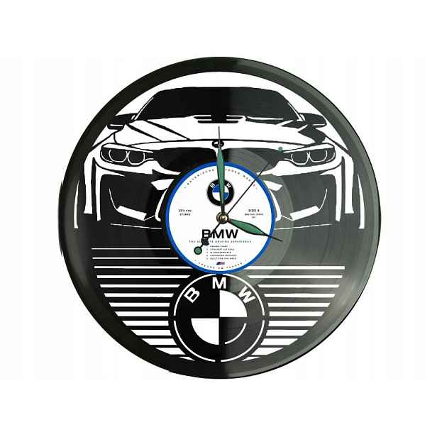 Bmw Klasický automobilový nástěnný hodinový stroj z vinylové desky Retro dekorace Bmw