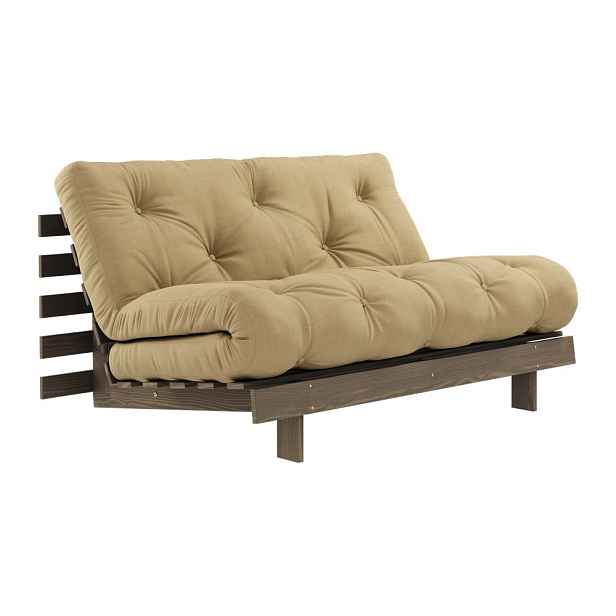 Rozkládací pohovka v béžovohořčicové barvě 140 cm Roots – Karup Design