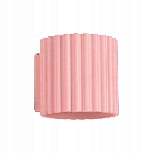 Sollux Lighting nástěnná lampa Aura růžová s rýhovaným horním okrajem G9 8W