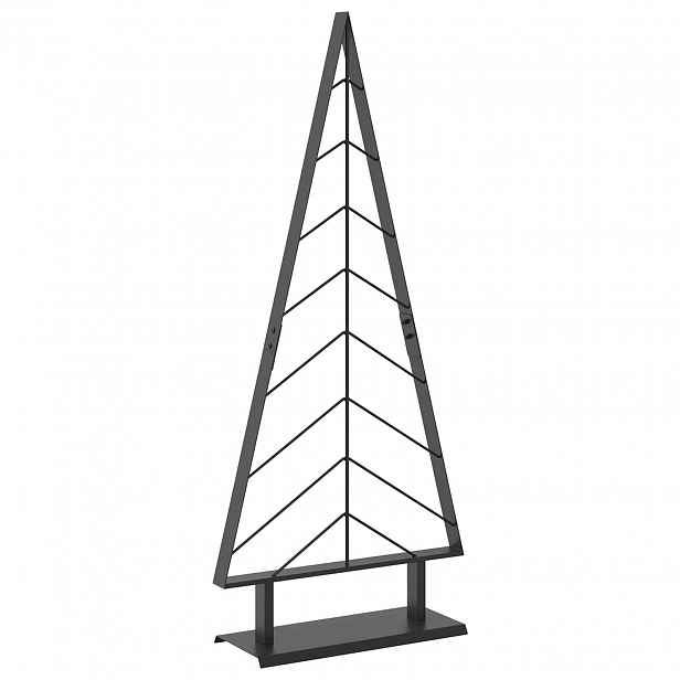 vidaXL Kovový vánoční stromek se stojanem KUOPIO 125 cm Ocel Černá
