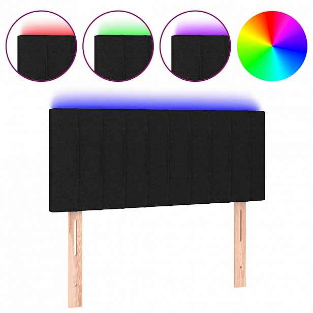 vidaXL Čelo postele s LED černé 100x5x78/88 cm textil
