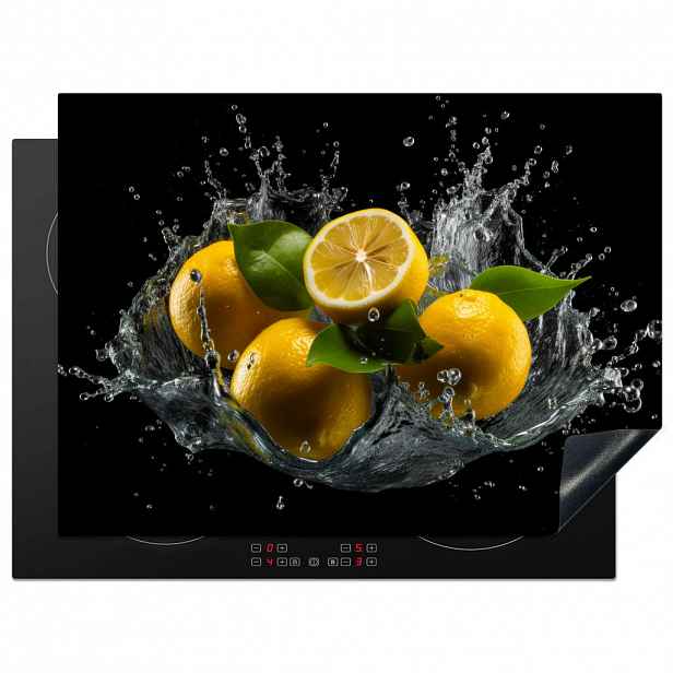 MuchoWow KRYT NA INDUKČNÍ DESKU Citron - Ovoce - Žlutá - Černá 71x52 cm