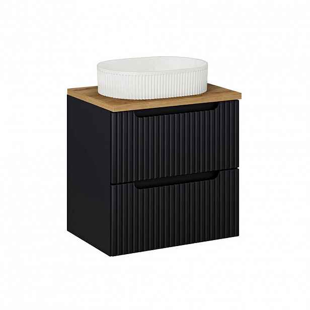 Petits-meubles UMYVADLO 60.4cm Riva Černá a dřevěná
