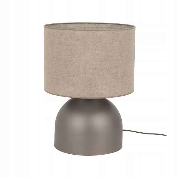 Stolní Noční lampa Tami 1xE27 Hnědá Lněná kovová Elegantní Tk Lighting