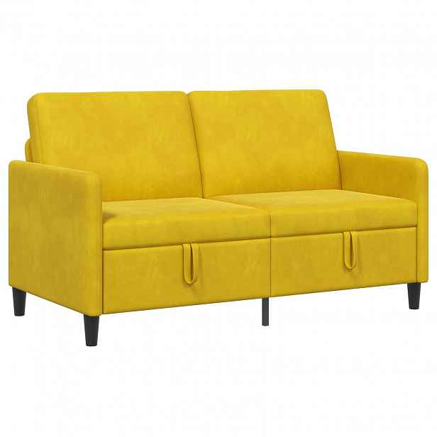 vidaXL Sofa s úložným prostorem Žlutá 152 x 78 x 87 cm Polyester