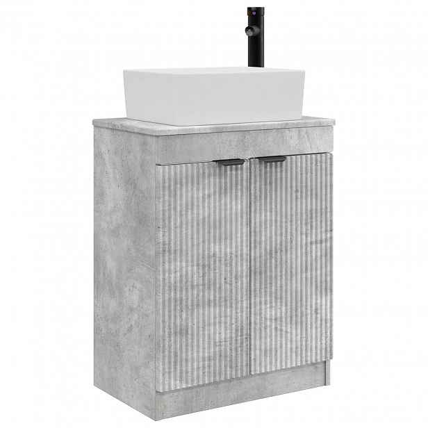 vidaXL Koupelnová skříňka se dřezem Betonově šedá 54 x 35 x 83 cm