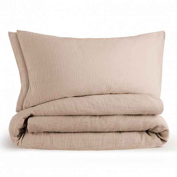 Blumtal POVLEČENÍ mušelín, 100% bavlna, 200/200 cm & 2x 40/80 cm, taupe