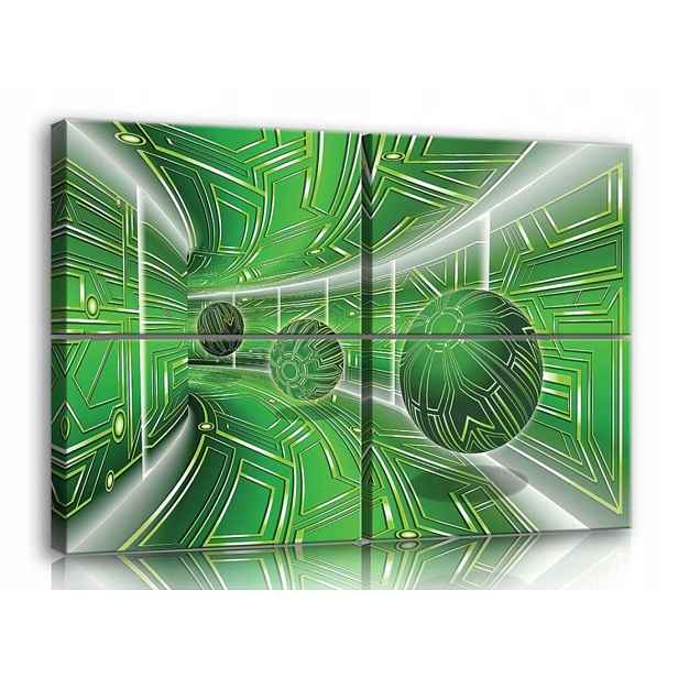 Obraz 120x80 Futuristický tunel zelená záře sféry 3D geometrie