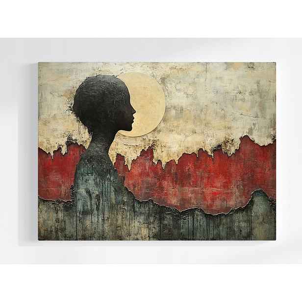 Plakát Abstrakce Grafika Postava Profil Měsíc 100x75