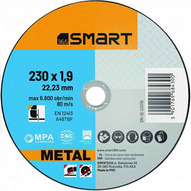 Řezací kotouč na ocel Metal plochý 230x1,9mm 25 Ks SMART365