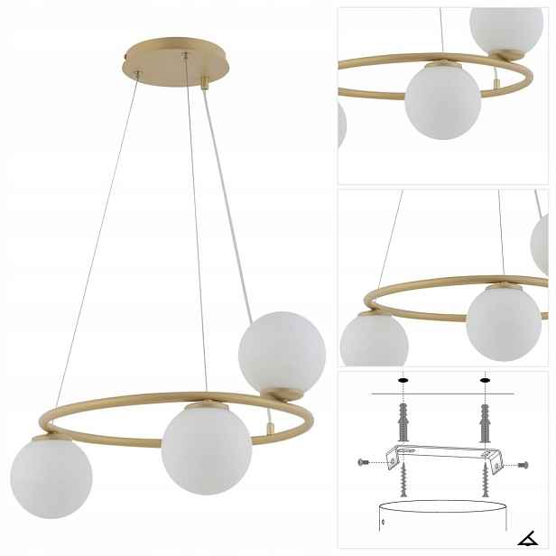 Závěsná Gama Kolo zlatá barva s regulací nad barem v kuchyni Sigma Lighting