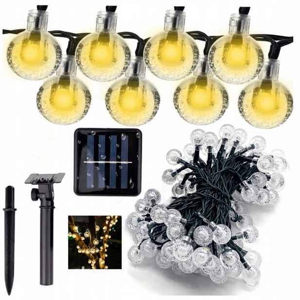 Solární Lampy 22 m 200LED Zahradní Girlanda Dlouhá Girlanda do zahrady