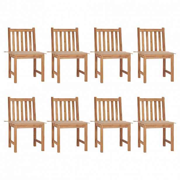 vidaXL Zahradní židle 8 ks s poduškami masivní teak