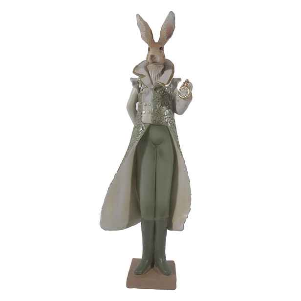 Zelená dekorace zaječí pán - 11*8*33 cm Clayre & Eef