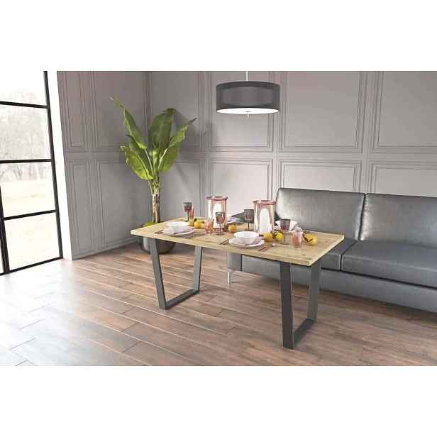 Casarredo Jídelní stůl LOUISIANA 160 cm dub sonoma/černá