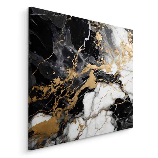 Muralo OBRAZ NA PLÁTNĚ Mramor Vzor Abstrakce Glamour 90x90