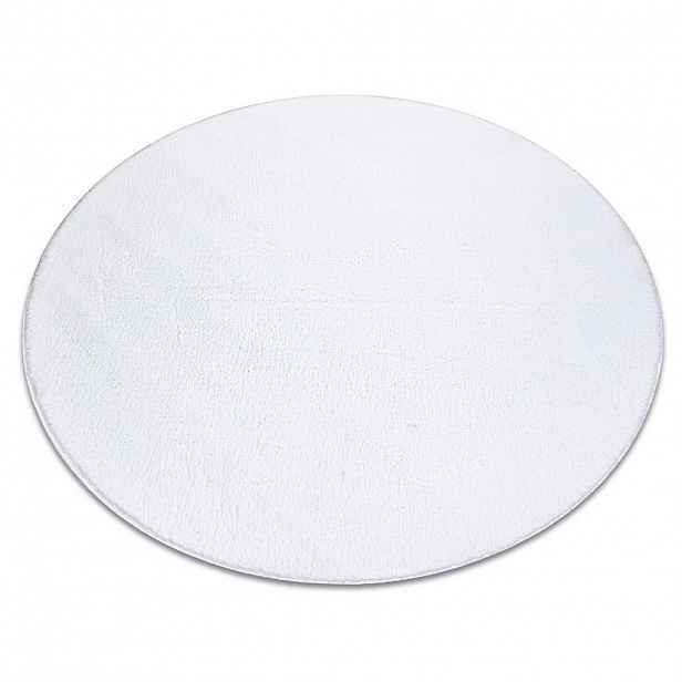 rugsX MODERNÍ mycí koberec kulatý LINDO bílá, protiskluzový, huňatý 80 cm