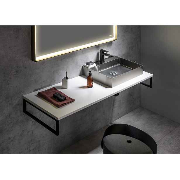 Sapho PLATO deska Rockstone 800x24x500mm, bílá mat