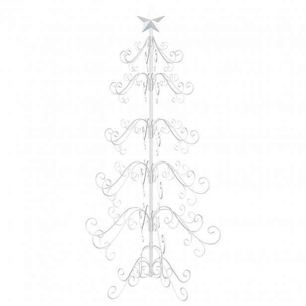 vidaXL Kovový vánoční stromeček KUOPIO 150 cm ocel White