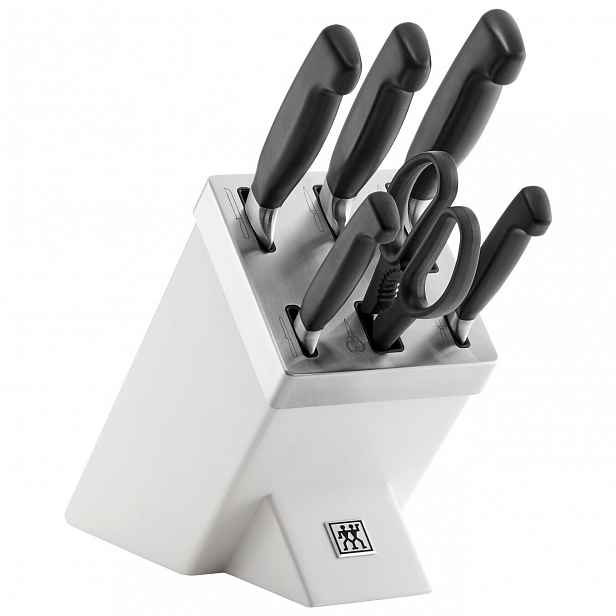 Zwilling Four Star Samoostřící blok s noži, bílý, 7 ks