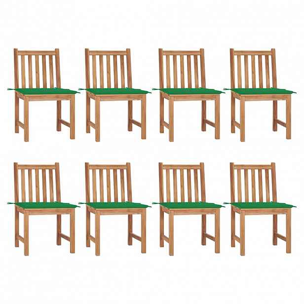 vidaXL Zahradní židle s poduškami 8 ks masivní teak