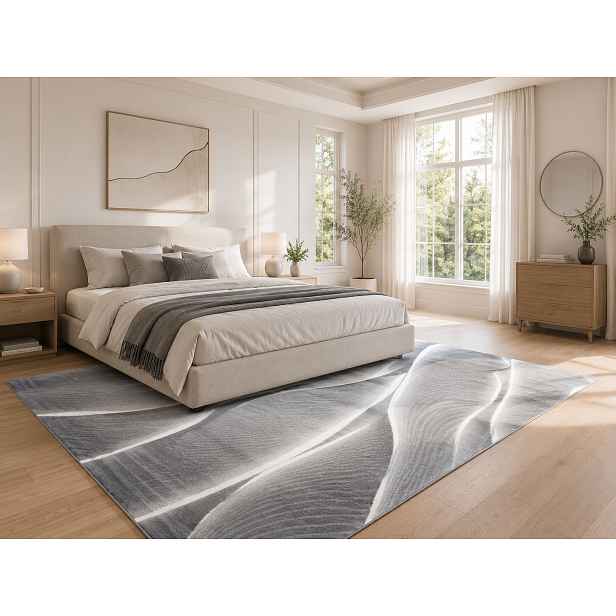 Kusový koberec Parma 9310 black, 80x300, šedá, chodba / předsíň, Ayyildiz