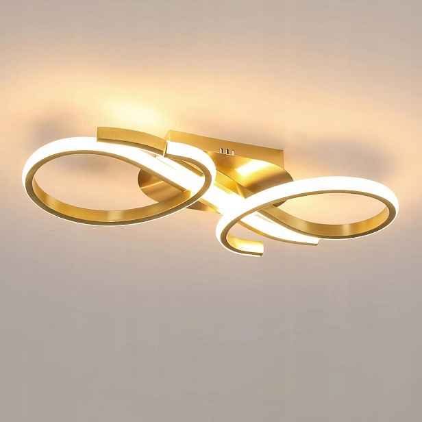 Stropní Led lampa, 36 W, 3000 K, Zlatá, do ložnice a kuchyně