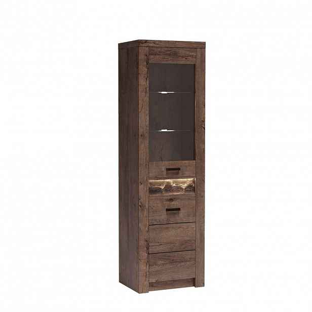 MASSENO VITRÍNA ZERI 56/192/42 cm Hnědá