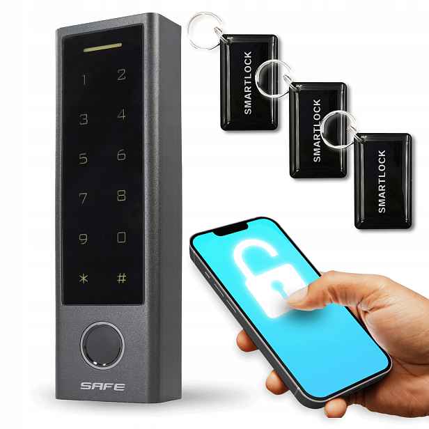 Šifrovač TTlock Kontroler čtečka otisků Rfid 13,56Mhz Pin App IP66 Exit