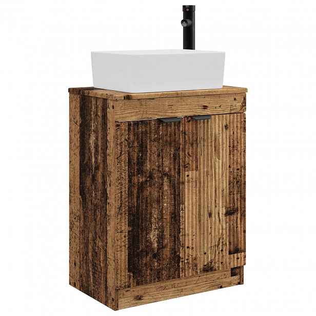 vidaXL Koupelnová skříňka se dřezem Staré dřevo 54 x 35 x 83 cm